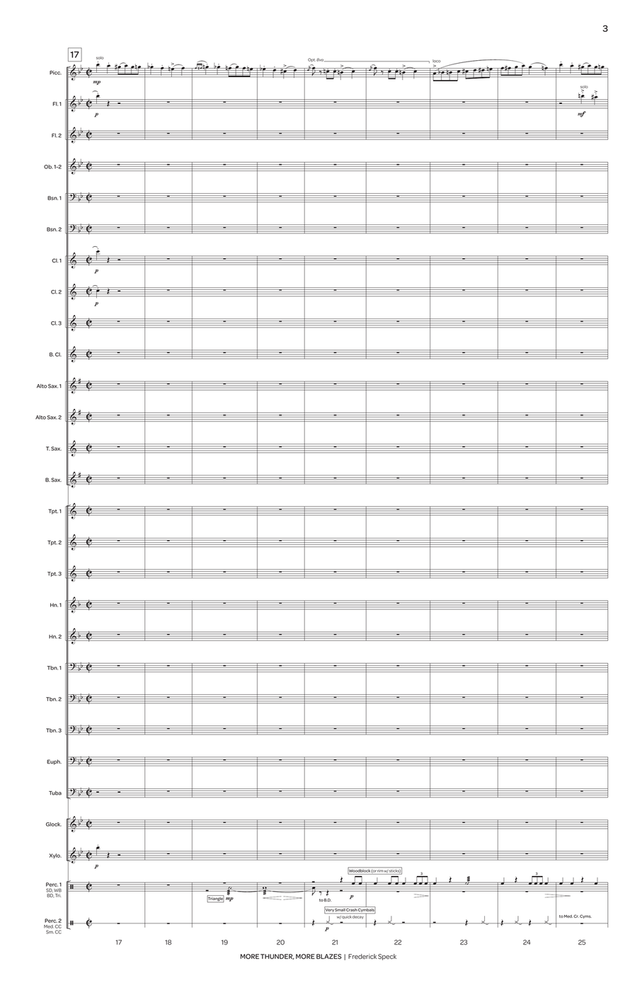 More Thunder, More Blazes (score only) Concert Band scores gallery preview page 4