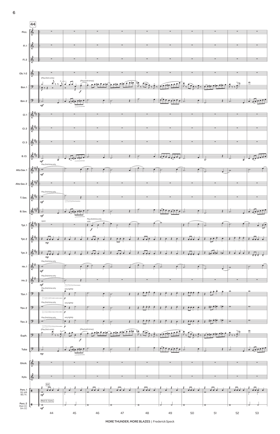 More Thunder, More Blazes (score only) Concert Band scores gallery preview page 7
