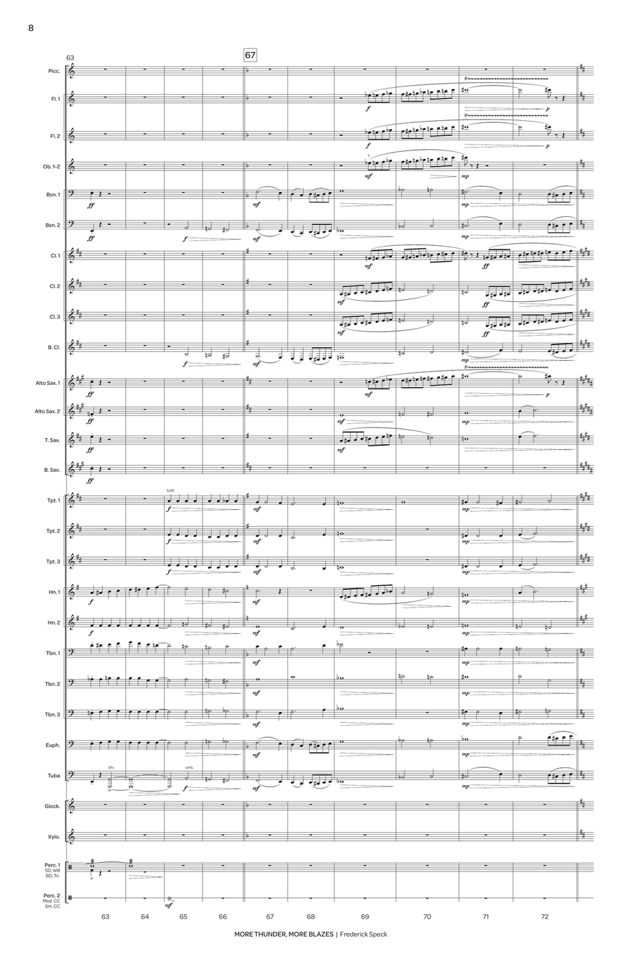 More Thunder, More Blazes (score only) Concert Band scores gallery preview page 9