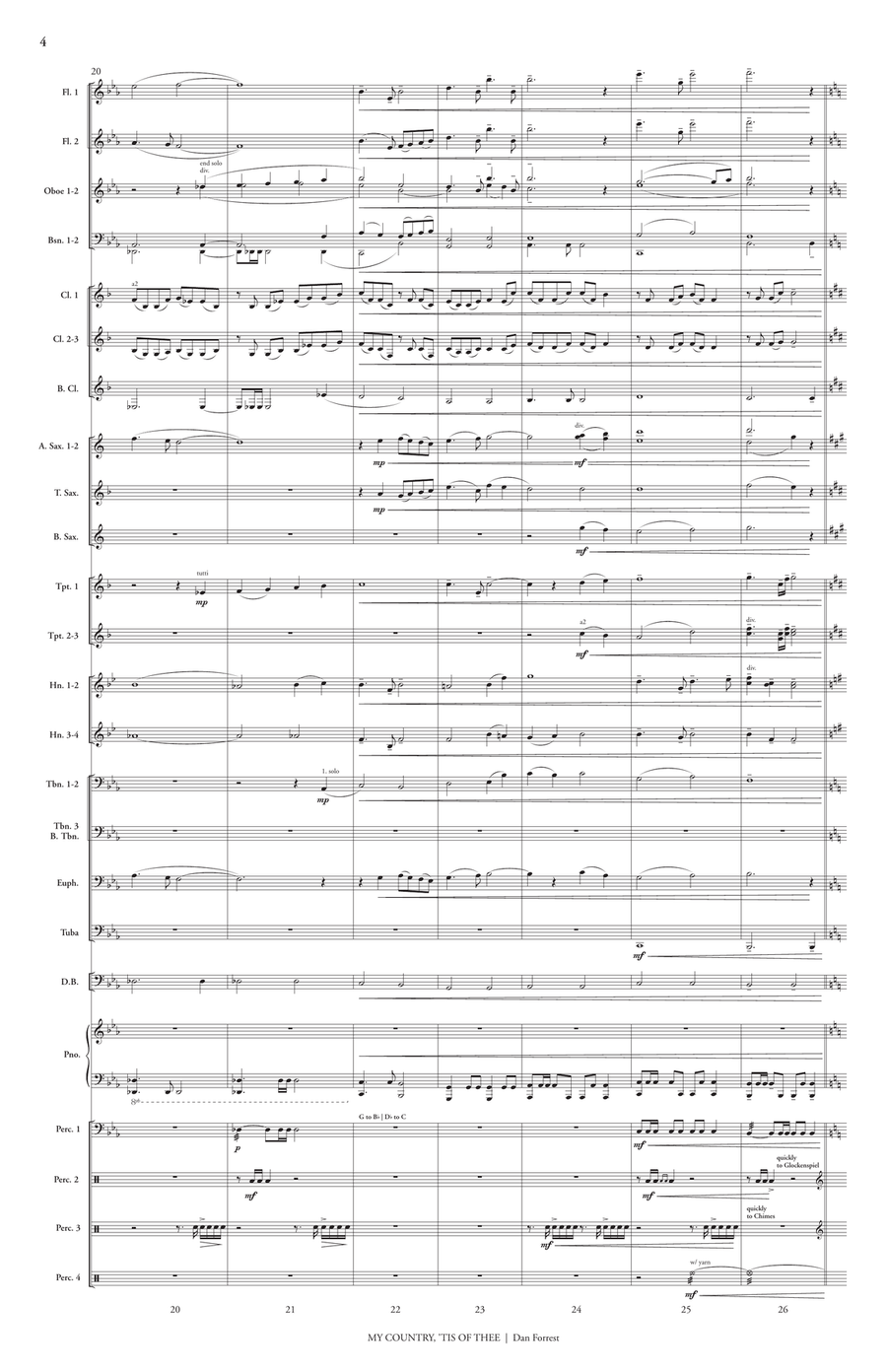 My Country 'Tis of Thee (score only) Concert Band scores gallery preview page 6