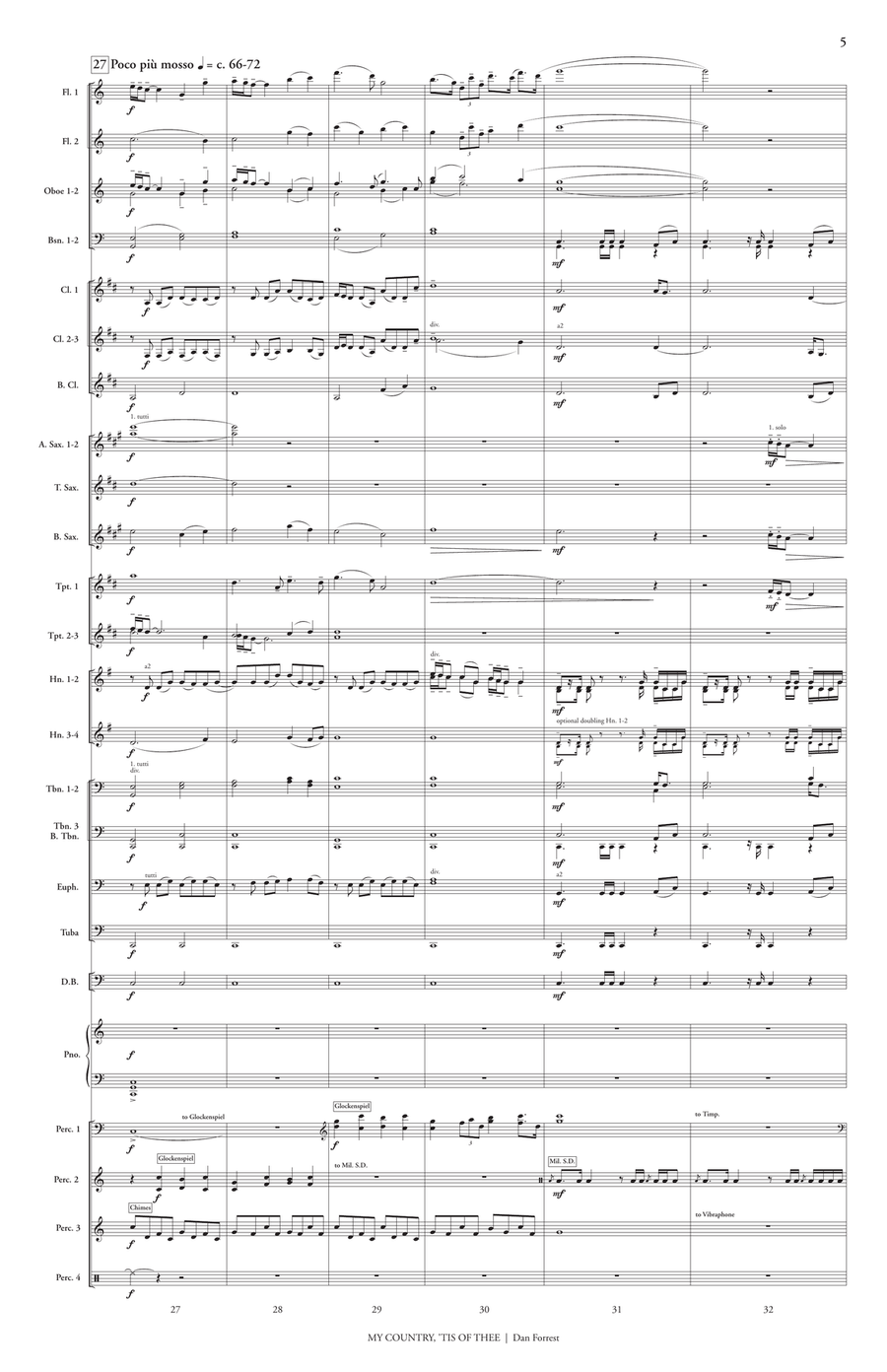 My Country 'Tis of Thee (score only) Concert Band scores gallery preview page 7