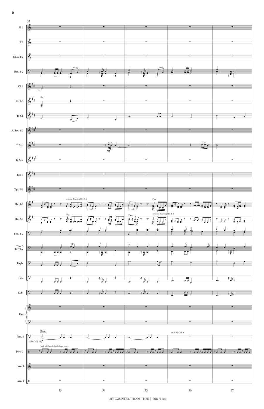 My Country 'Tis of Thee (score only) Concert Band scores gallery preview page 8