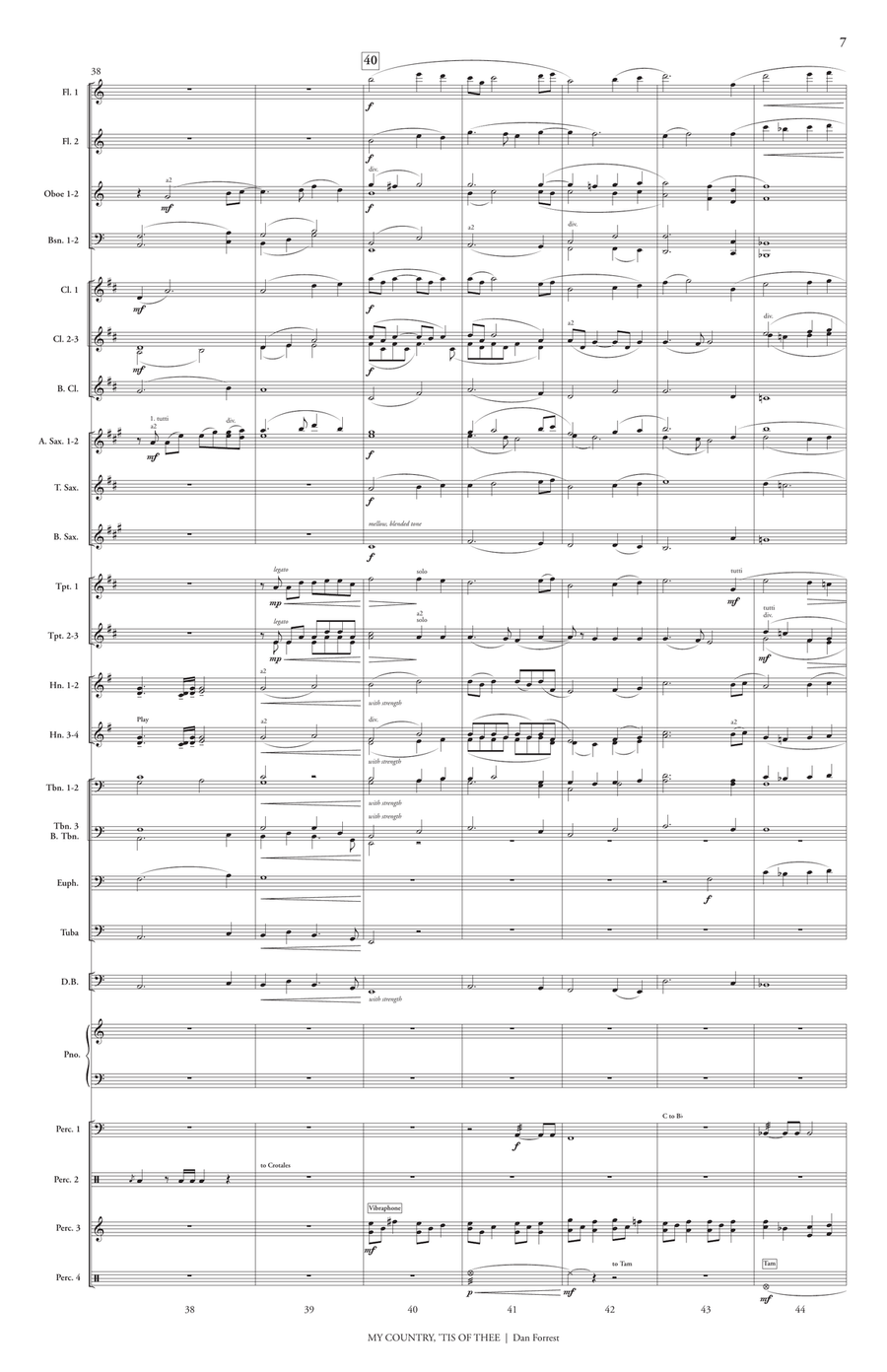 My Country 'Tis of Thee (score only) Concert Band scores gallery preview page 9