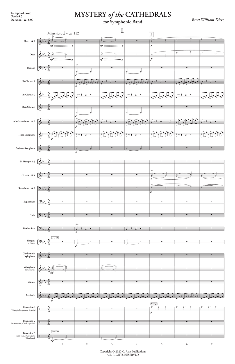Mystery of the Cathedrals Concert Band scores gallery preview page 3
