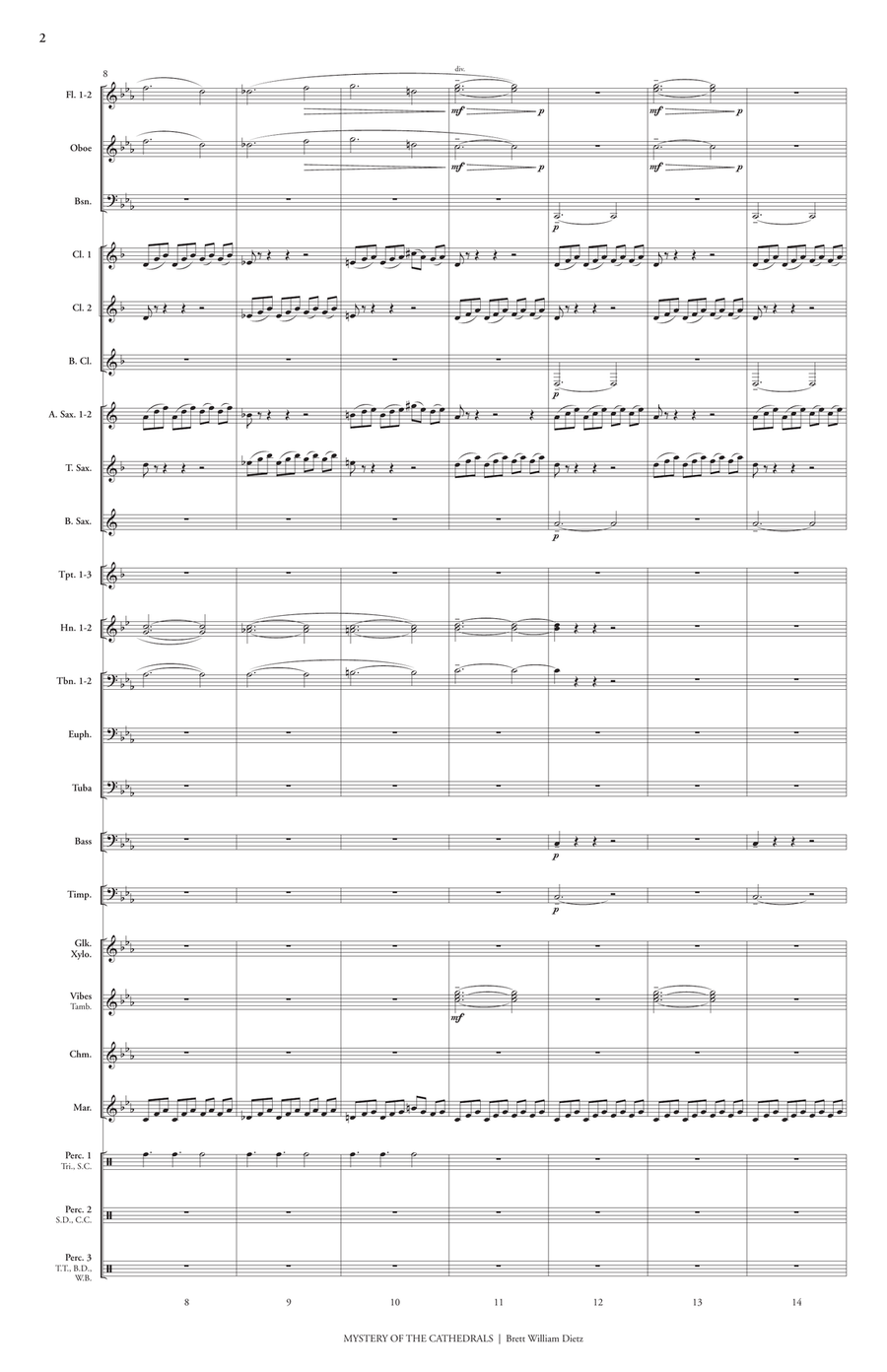 Mystery of the Cathedrals Concert Band scores gallery preview page 4