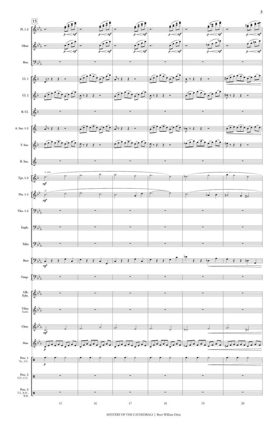 Mystery of the Cathedrals Concert Band scores gallery preview page 5