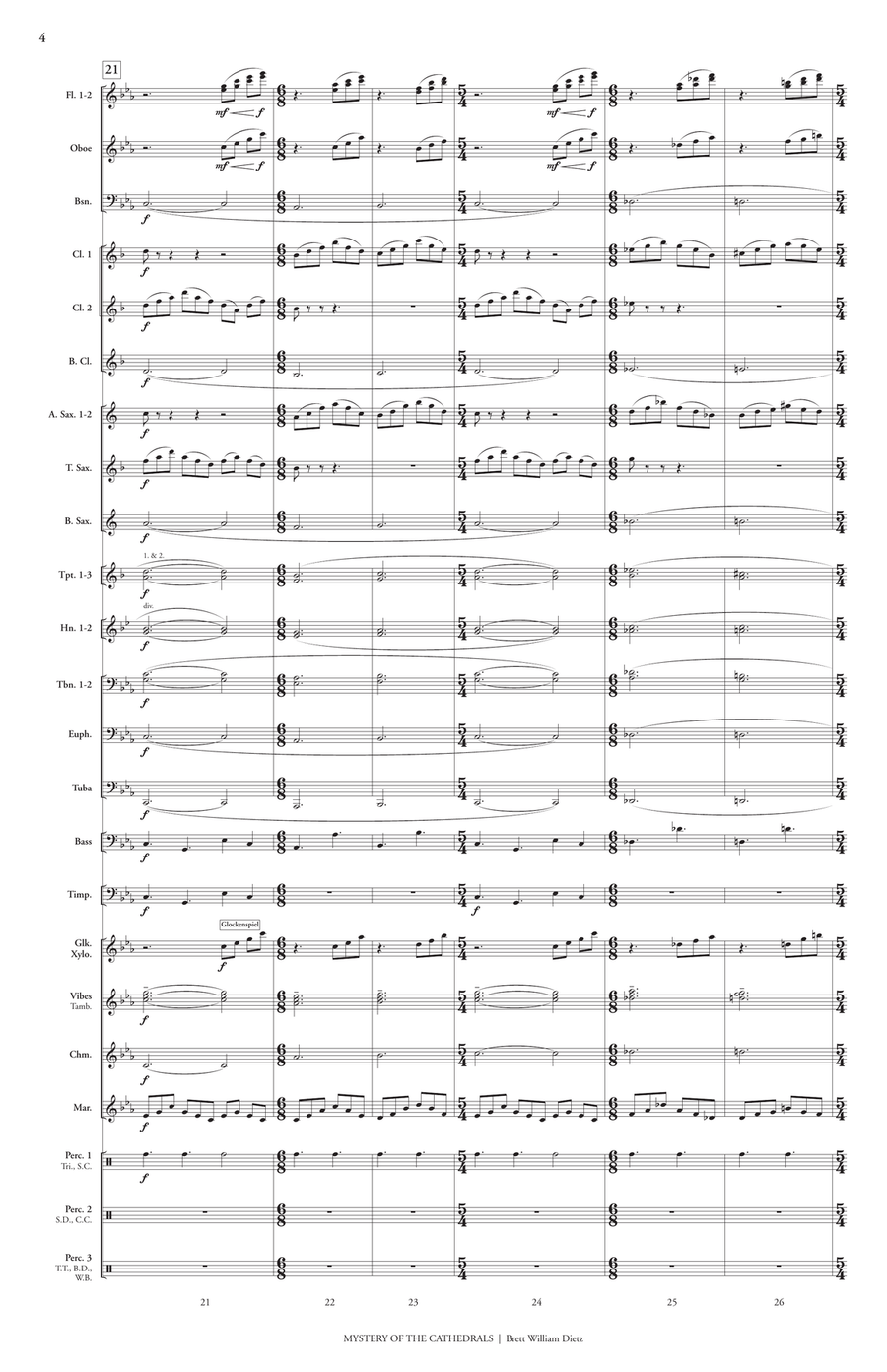 Mystery of the Cathedrals Concert Band scores gallery preview page 6