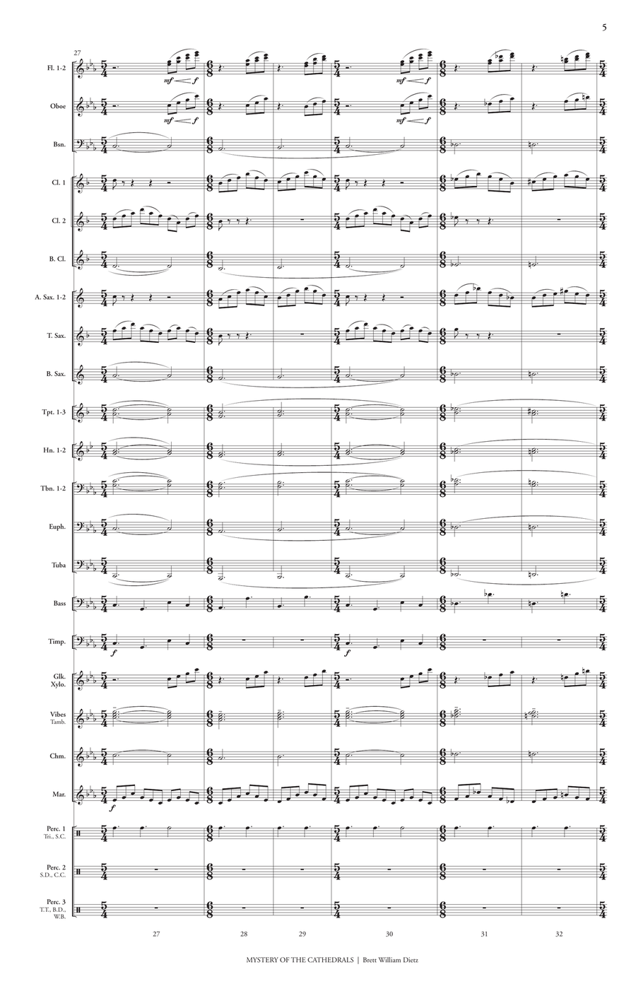 Mystery of the Cathedrals Concert Band scores gallery preview page 7