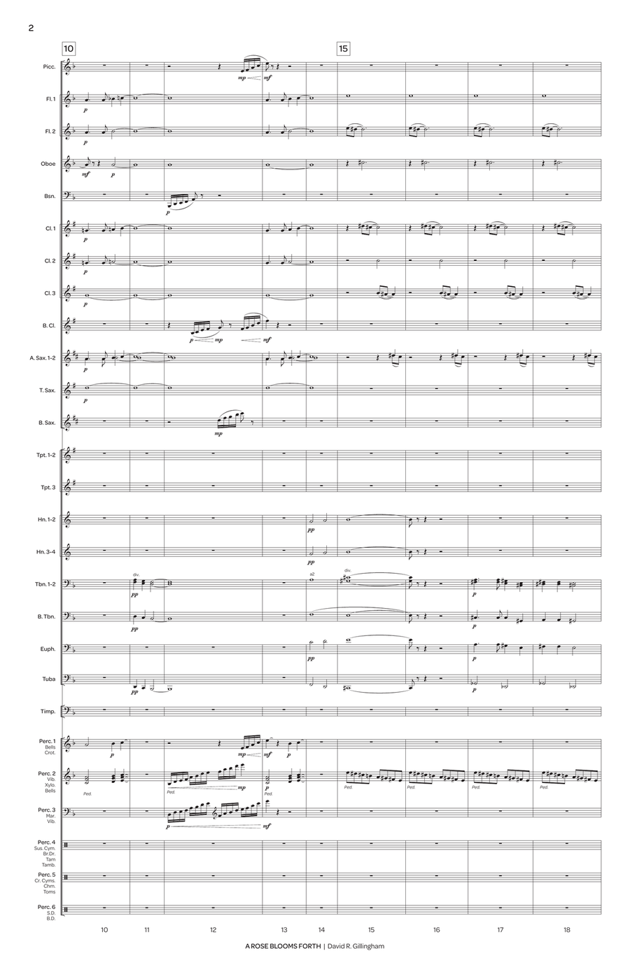 Rose Blooms Forth, A (score only) Concert Band scores gallery preview page 3