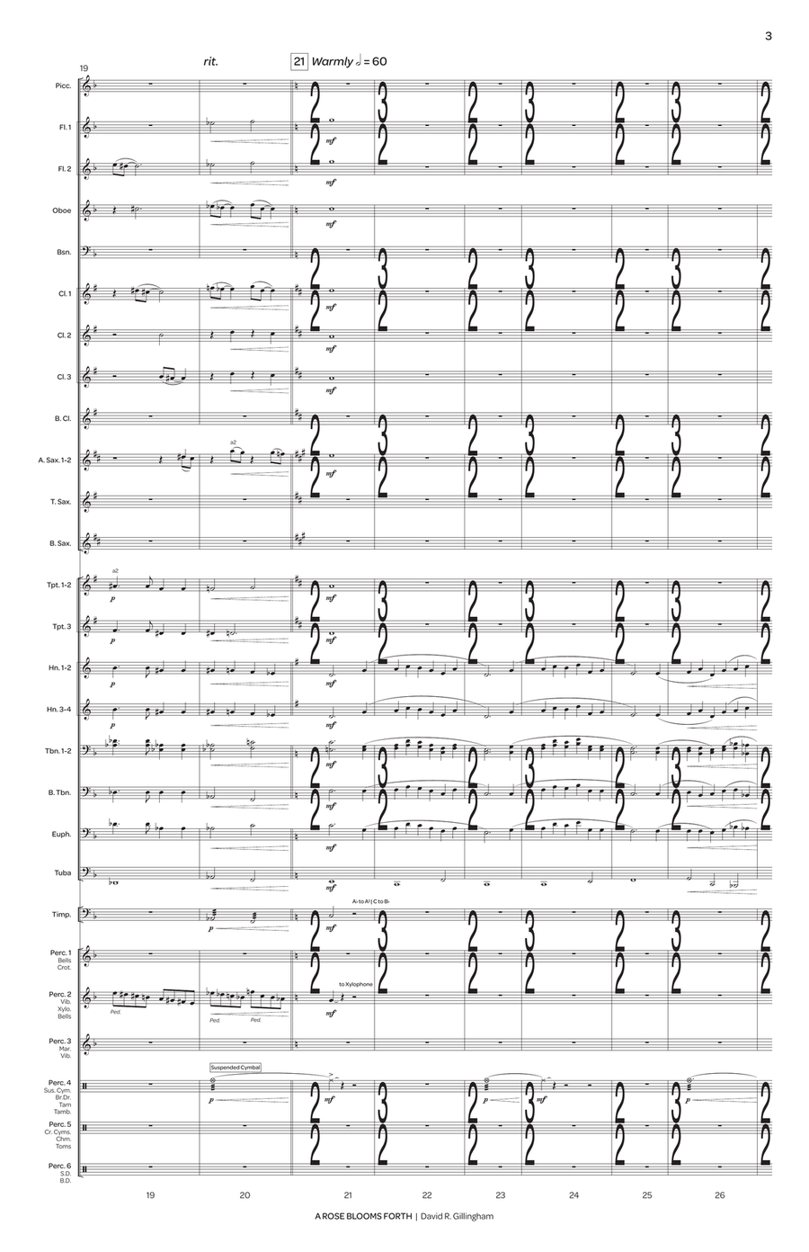 Rose Blooms Forth, A (score only) Concert Band scores gallery preview page 4