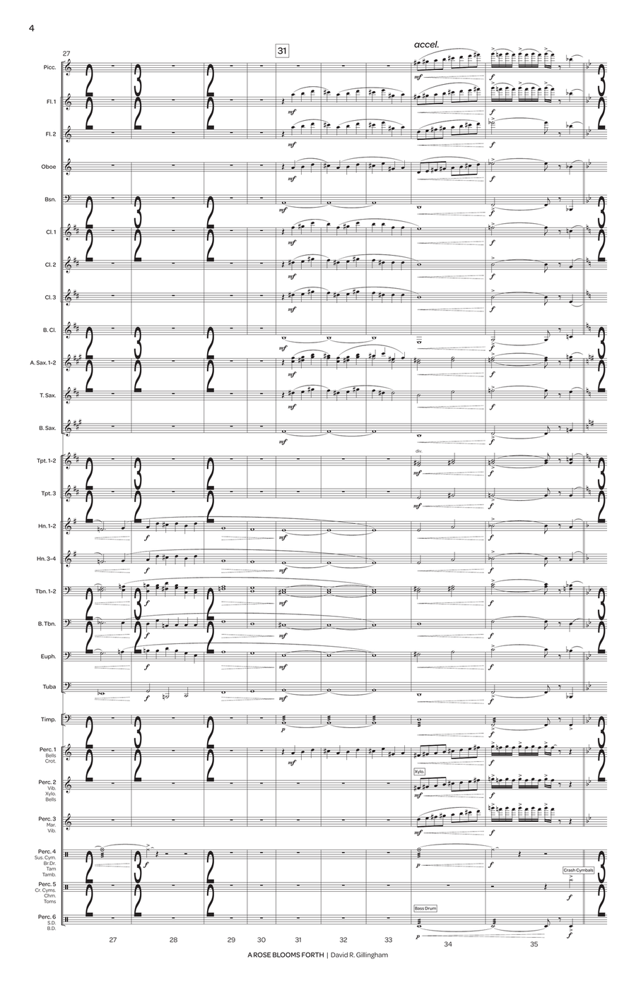 Rose Blooms Forth, A (score only) Concert Band scores gallery preview page 5