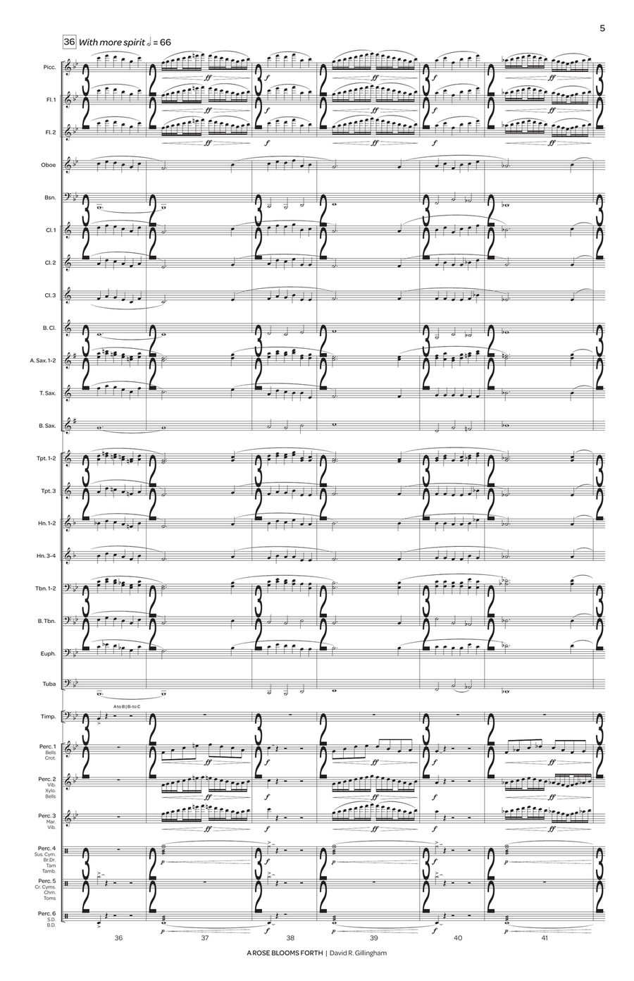 Rose Blooms Forth, A (score only) Concert Band scores gallery preview page 6