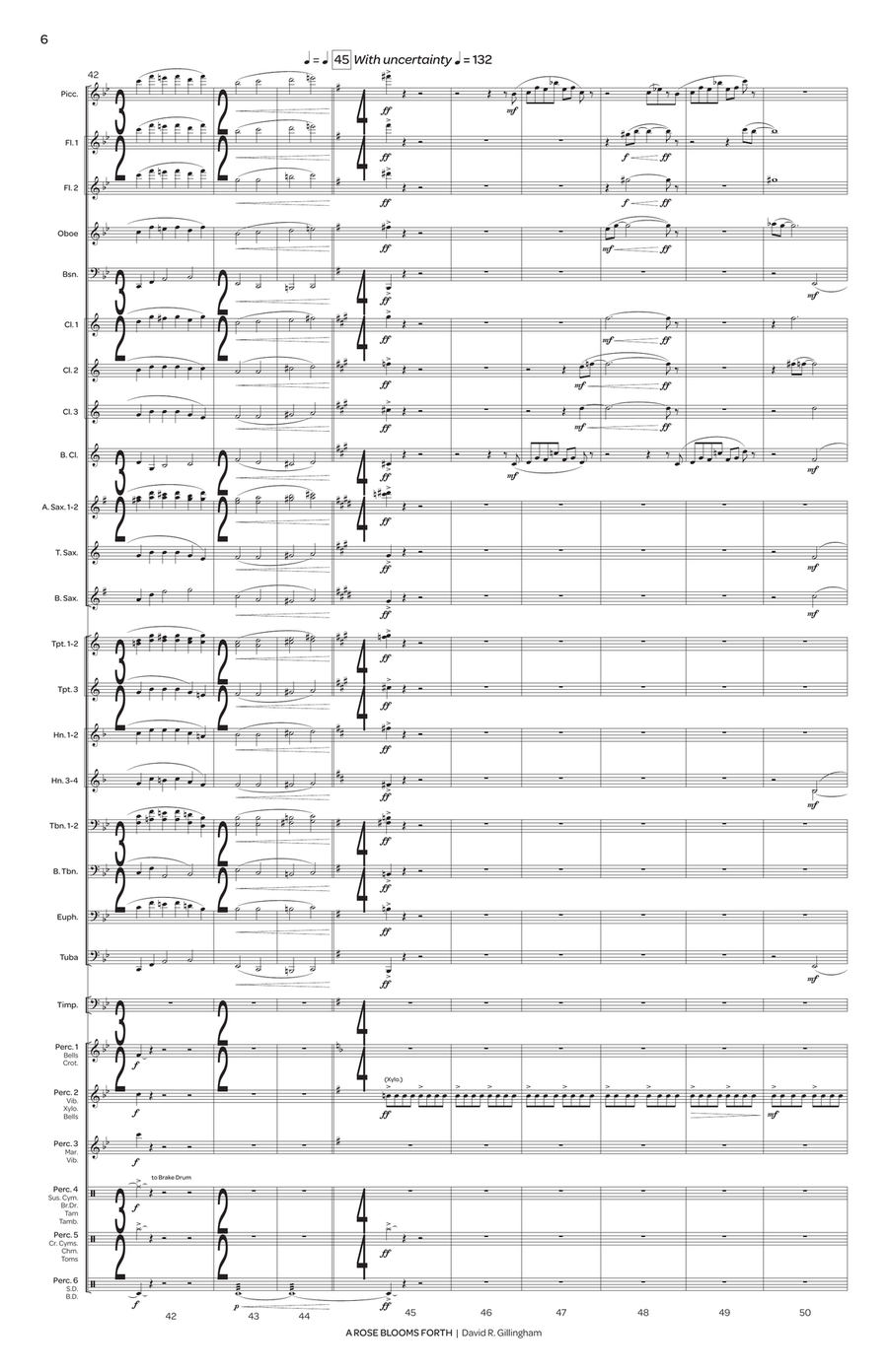 Rose Blooms Forth, A (score only) Concert Band scores gallery preview page 7