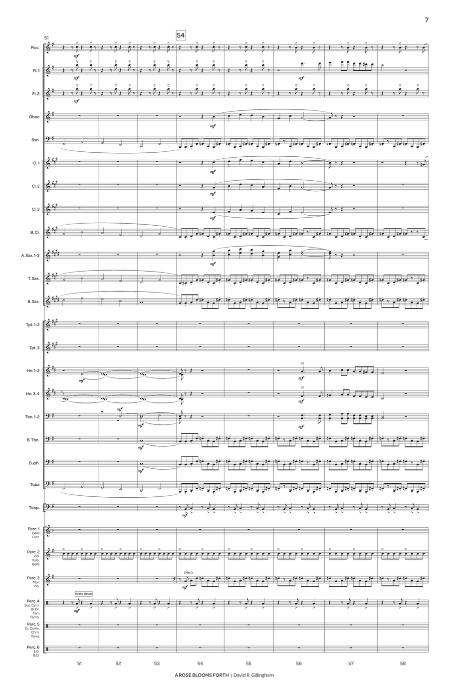 Rose Blooms Forth, A (score only) Concert Band scores gallery preview page 8