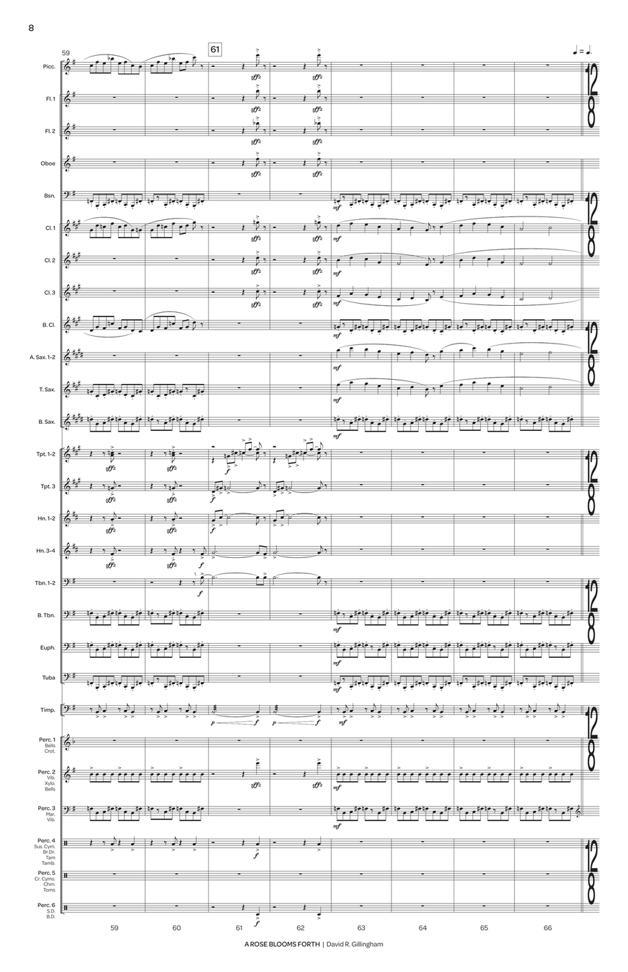 Rose Blooms Forth, A (score only) Concert Band scores gallery preview page 9