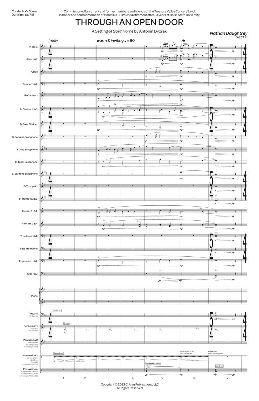 Through an Open Door Concert Band scores gallery preview page 2