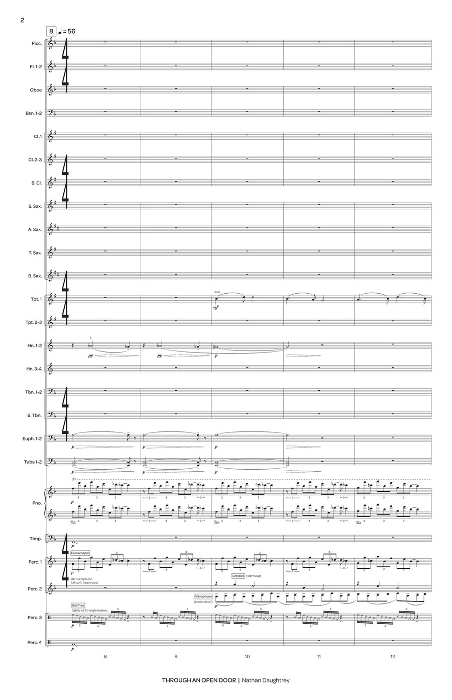Through an Open Door Concert Band scores gallery preview page 3