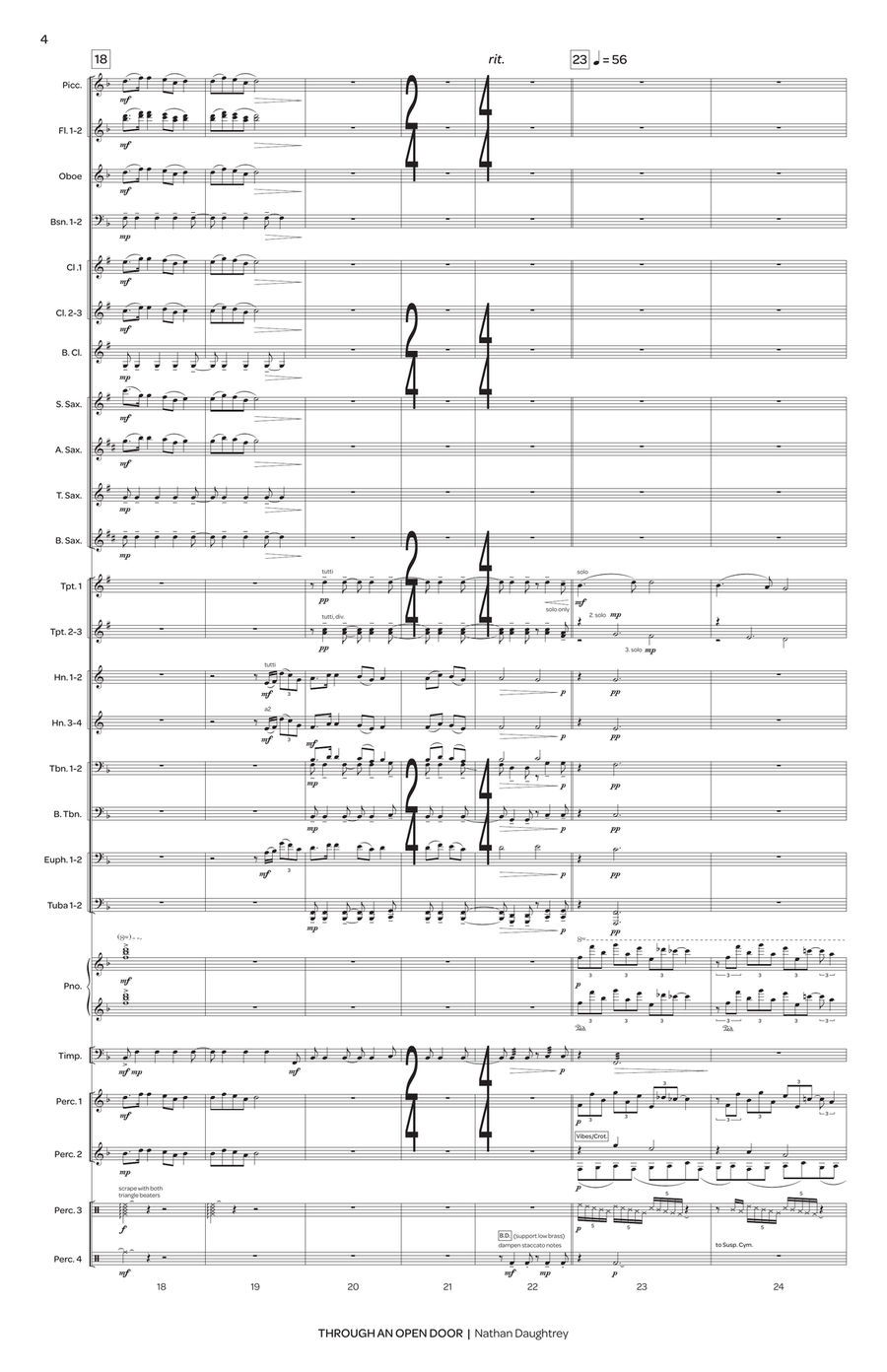 Through an Open Door Concert Band scores gallery preview page 5