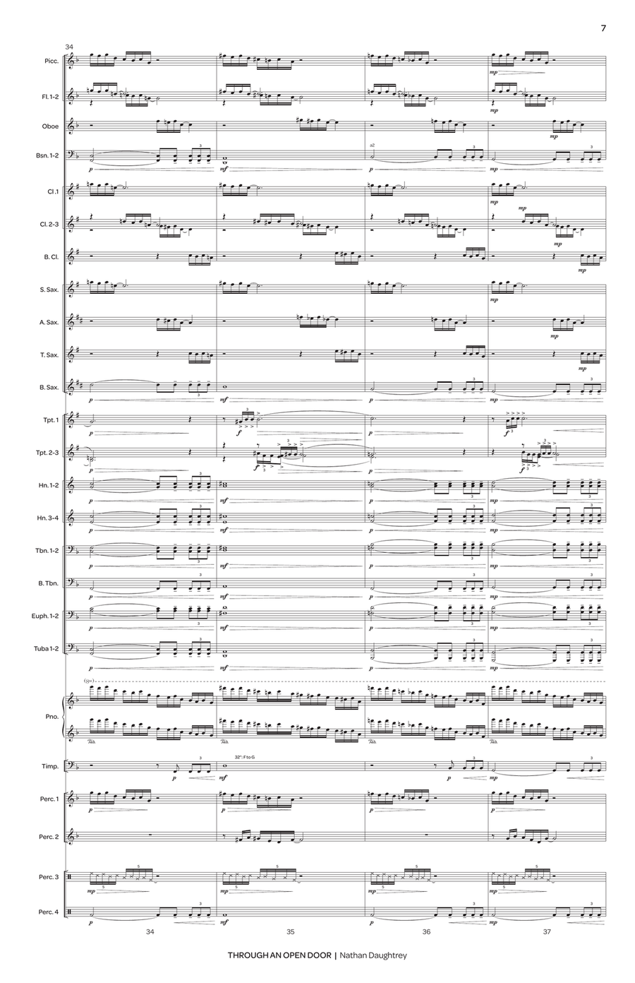 Through an Open Door Concert Band scores gallery preview page 8