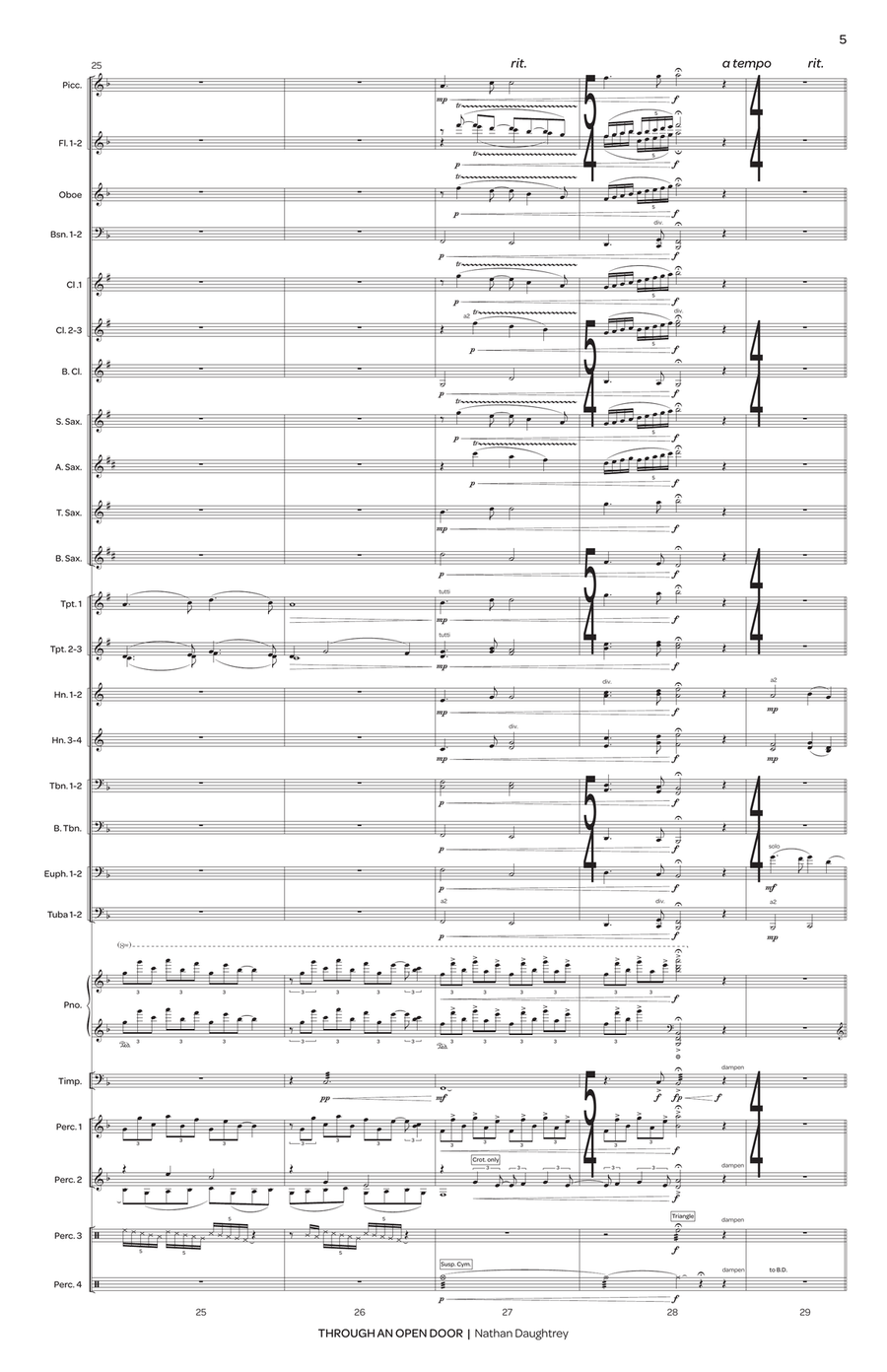 Through an Open Door (score only) Concert Band scores gallery preview page 6