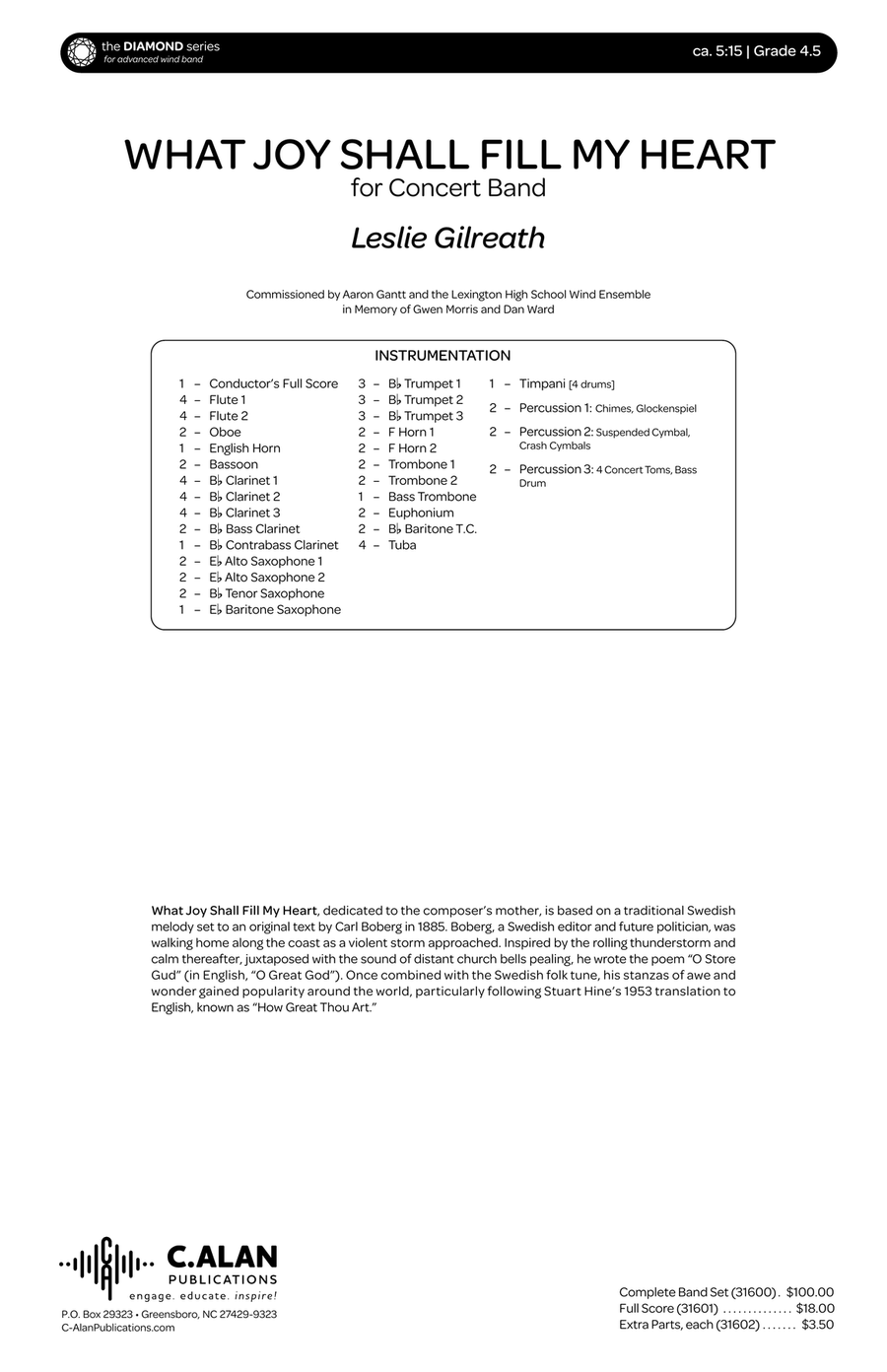 What Joy Shall Fill My Heart (score only) Concert Band scores gallery preview page 2