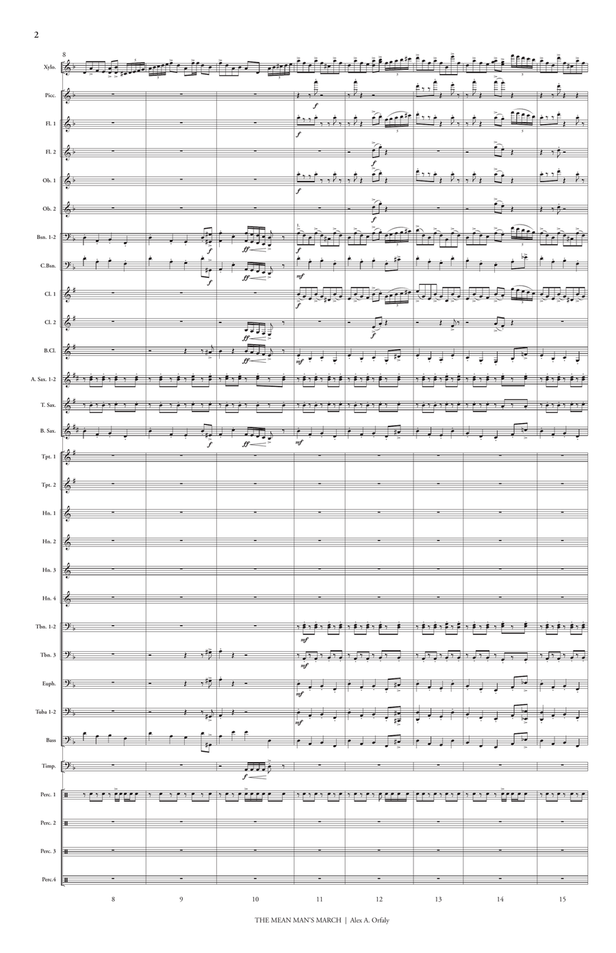 Mean Man's March (band version) Percussion scores gallery preview page 3