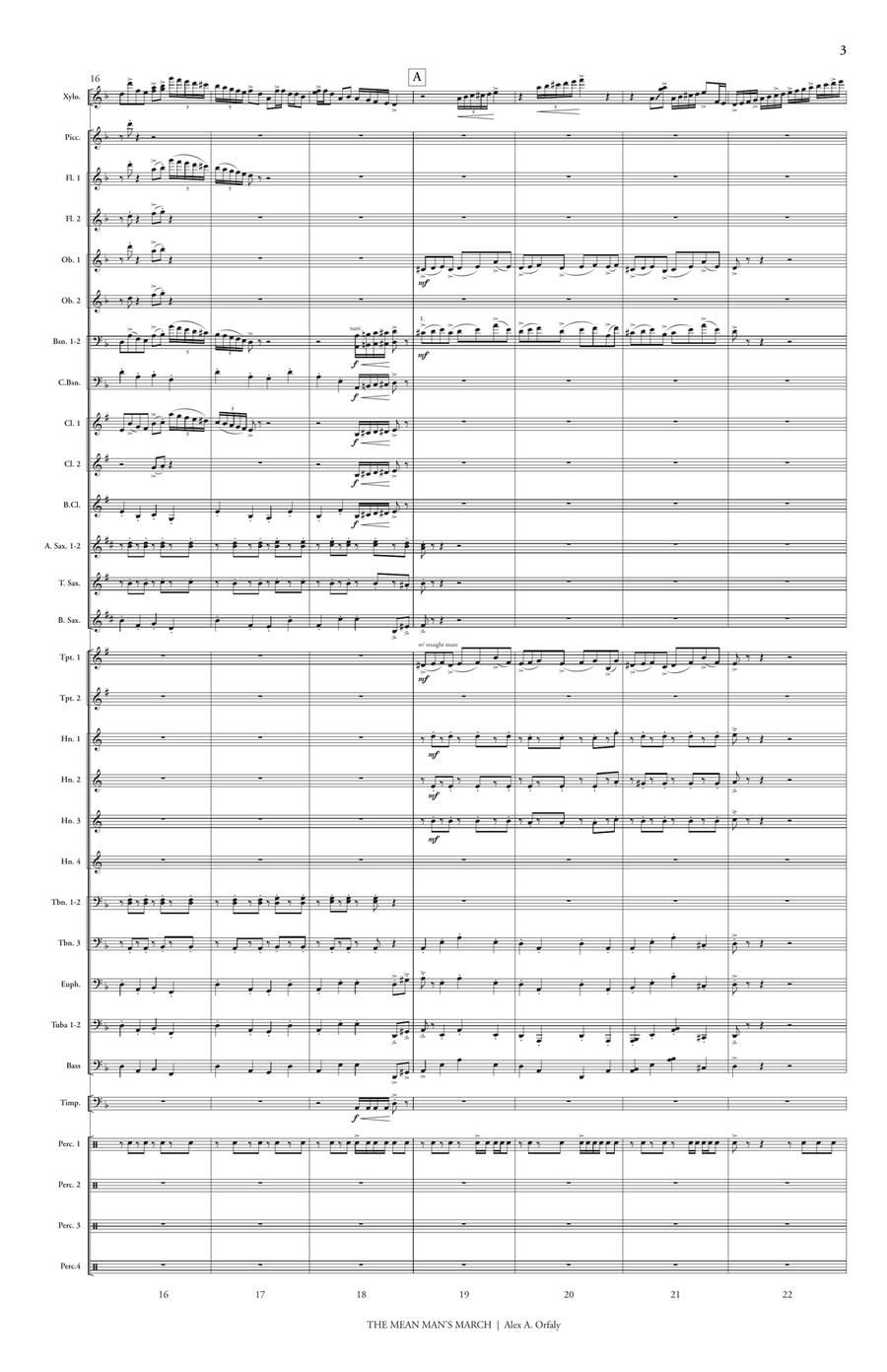 Mean Man's March (band version) Percussion scores gallery preview page 4