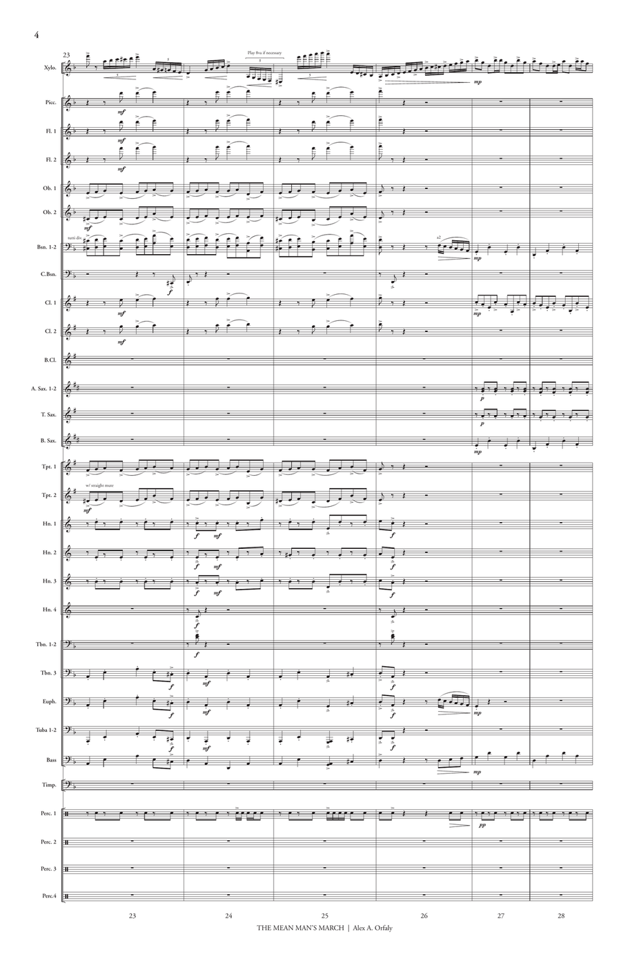 Mean Man's March (band version) Percussion scores gallery preview page 5