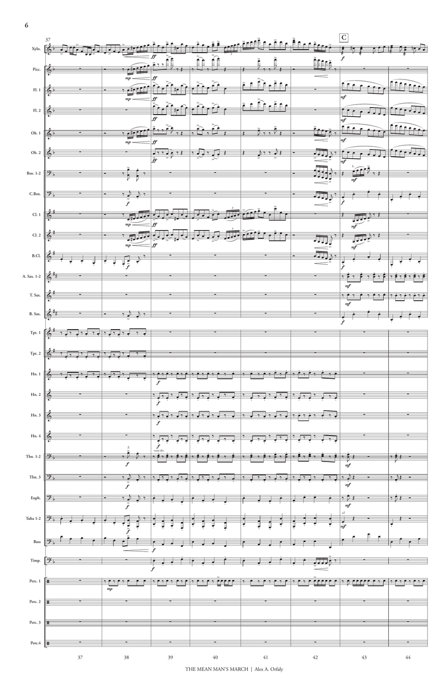 Mean Man's March (band version) Percussion scores gallery preview page 7