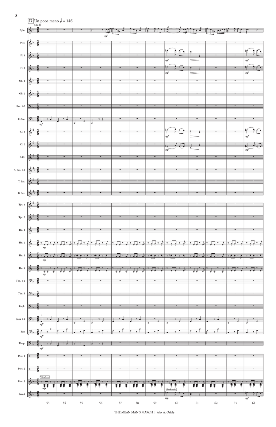 Mean Man's March (band version) Percussion scores gallery preview page 9