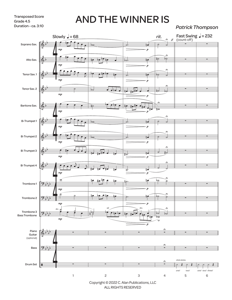 And the Winner Is (score only) Jazz Ensemble scores gallery preview page 2