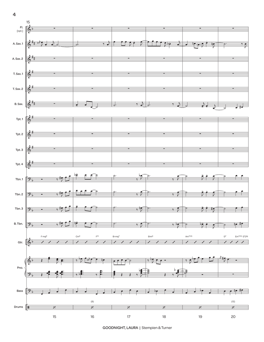 Goodnight, Laura Goodnight, Laura Jazz Ensemble scores gallery preview page 4