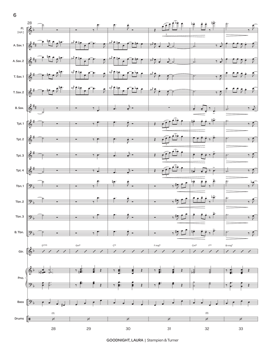 Goodnight, Laura Goodnight, Laura Jazz Ensemble scores gallery preview page 6