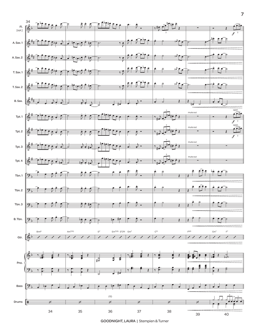 Goodnight, Laura Goodnight, Laura Jazz Ensemble scores gallery preview page 7