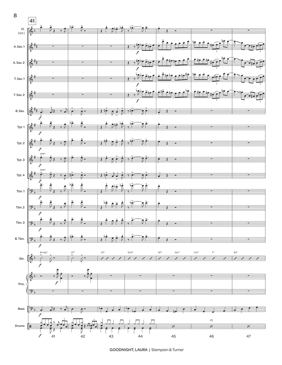 Goodnight, Laura Goodnight, Laura Jazz Ensemble scores gallery preview page 8
