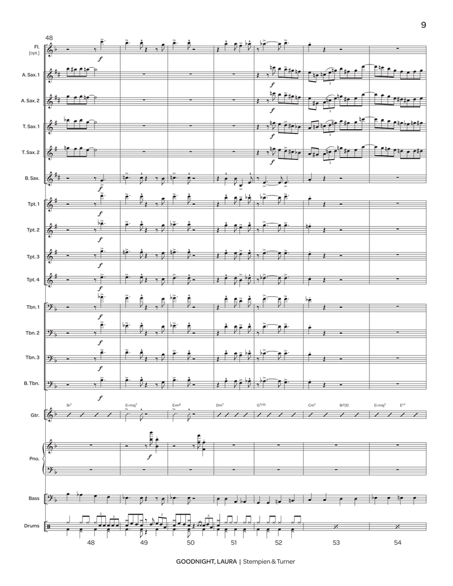 Goodnight, Laura Goodnight, Laura Jazz Ensemble scores gallery preview page 9