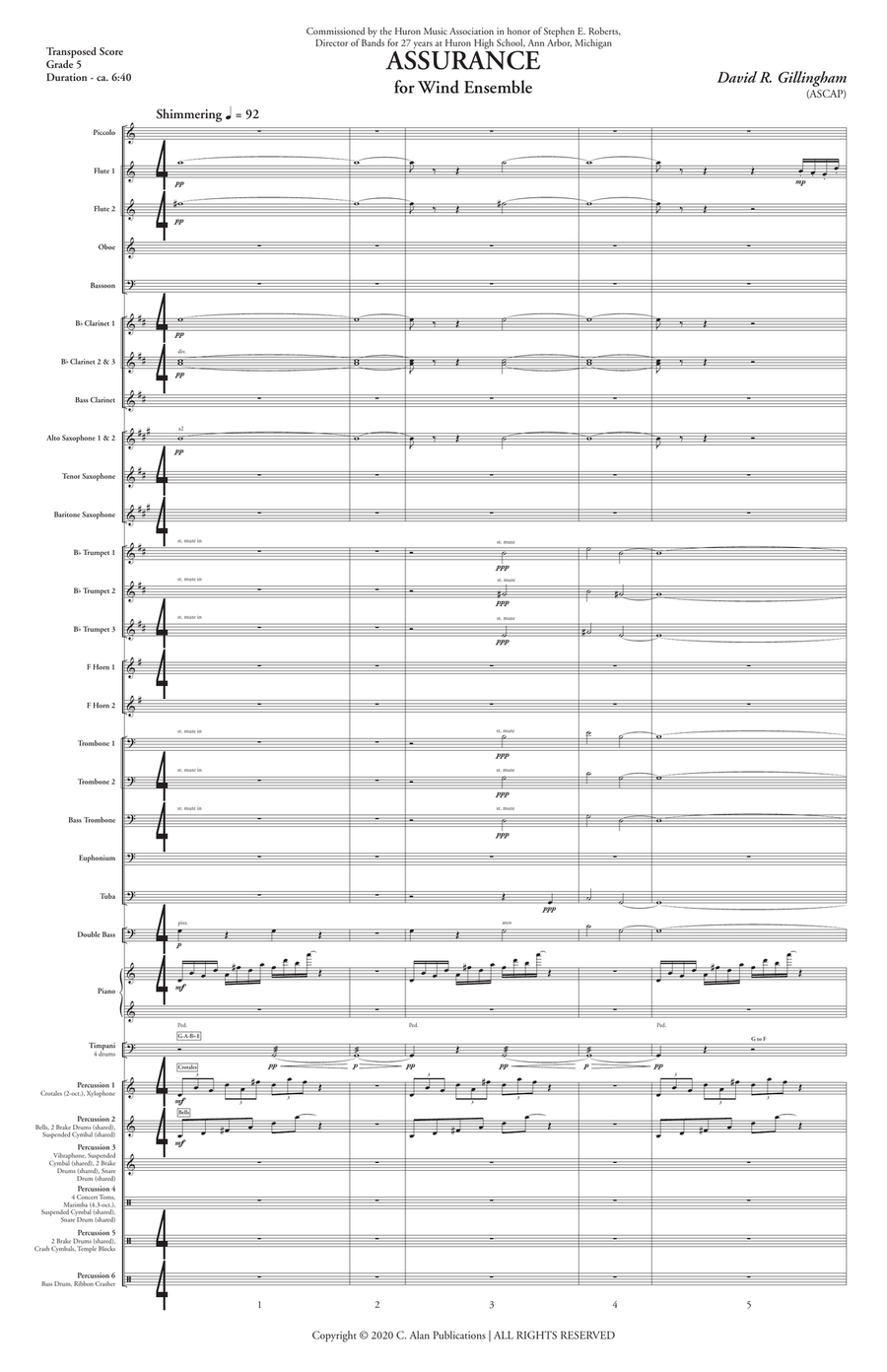 Assurance (score only) Assurance (score only) Concert Band scores gallery preview page 4