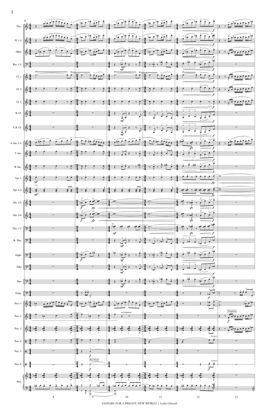 Fanfare for a Bright, New World (score only) Concert Band scores gallery preview page 4