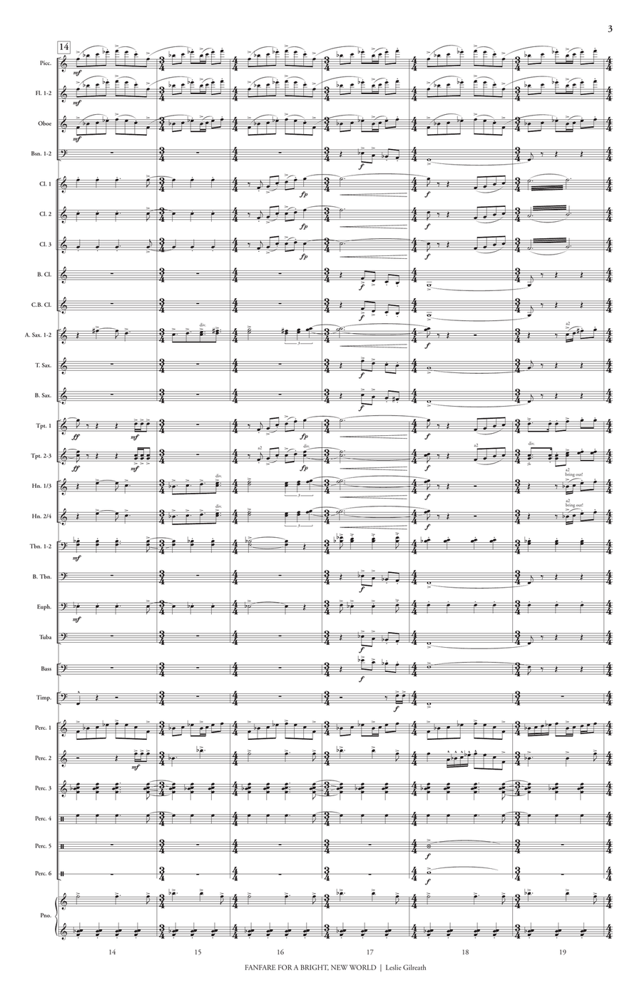 Fanfare for a Bright, New World (score only) Concert Band scores gallery preview page 5