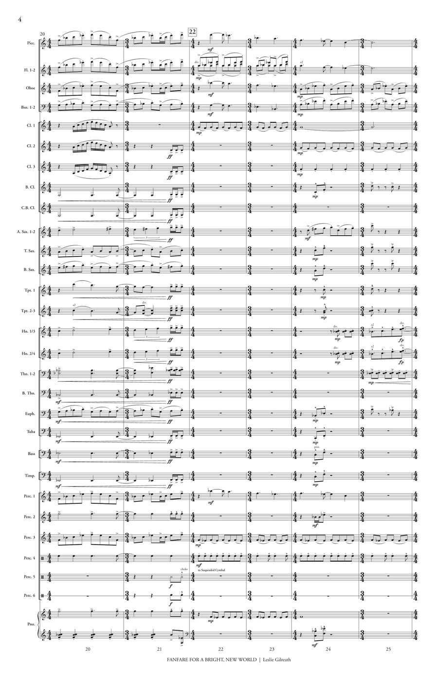 Fanfare for a Bright, New World (score only) Concert Band scores gallery preview page 6
