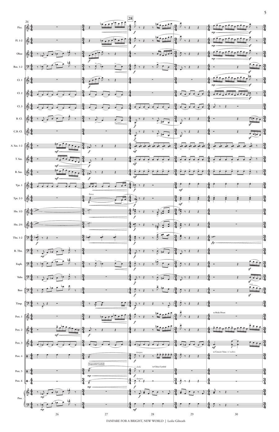 Fanfare for a Bright, New World (score only) Concert Band scores gallery preview page 7