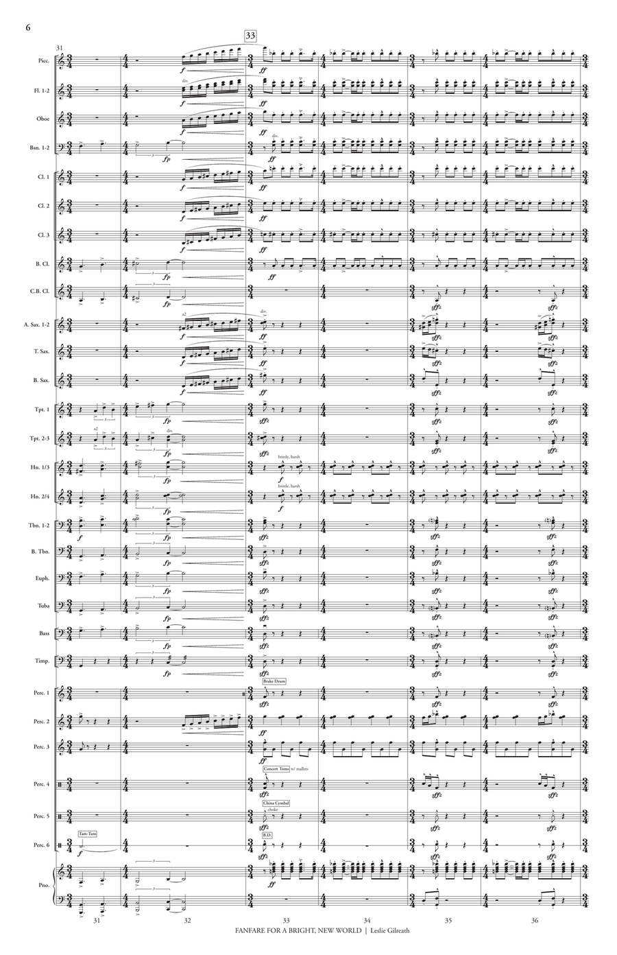 Fanfare for a Bright, New World (score only) Concert Band scores gallery preview page 8