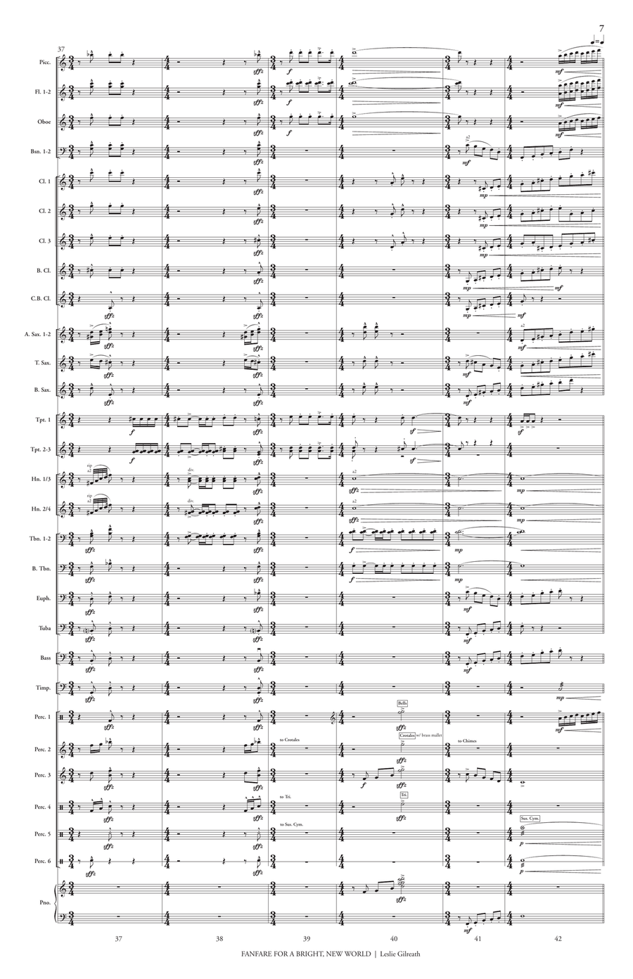 Fanfare for a Bright, New World (score only) Concert Band scores gallery preview page 9