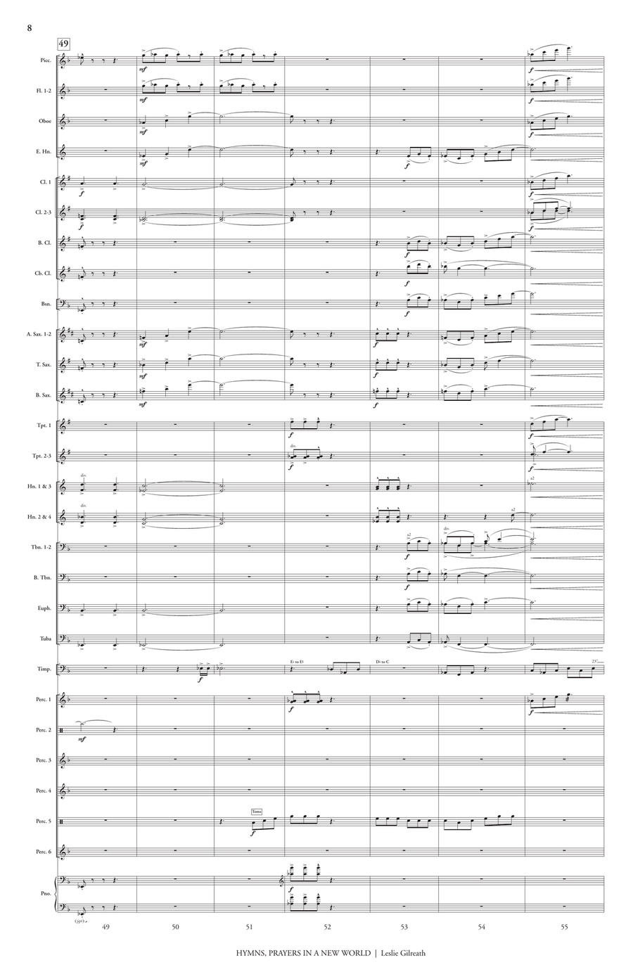 Hymns, Prayers, in a New World Concert Band scores gallery preview page 9