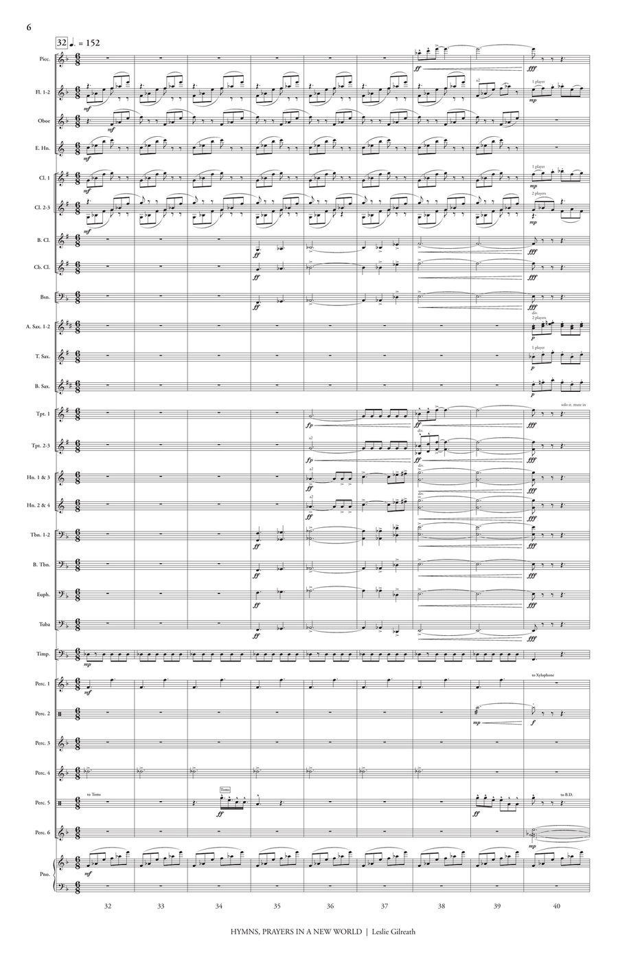 Hymns, Prayers, in a New World (score only) Concert Band scores gallery preview page 7