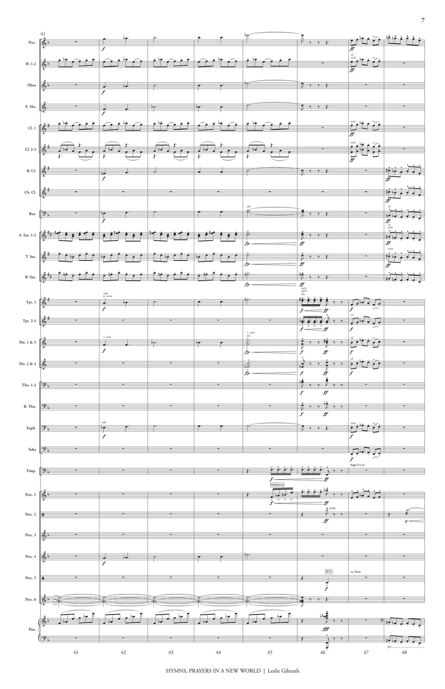 Hymns, Prayers, in a New World (score only) Concert Band scores gallery preview page 8