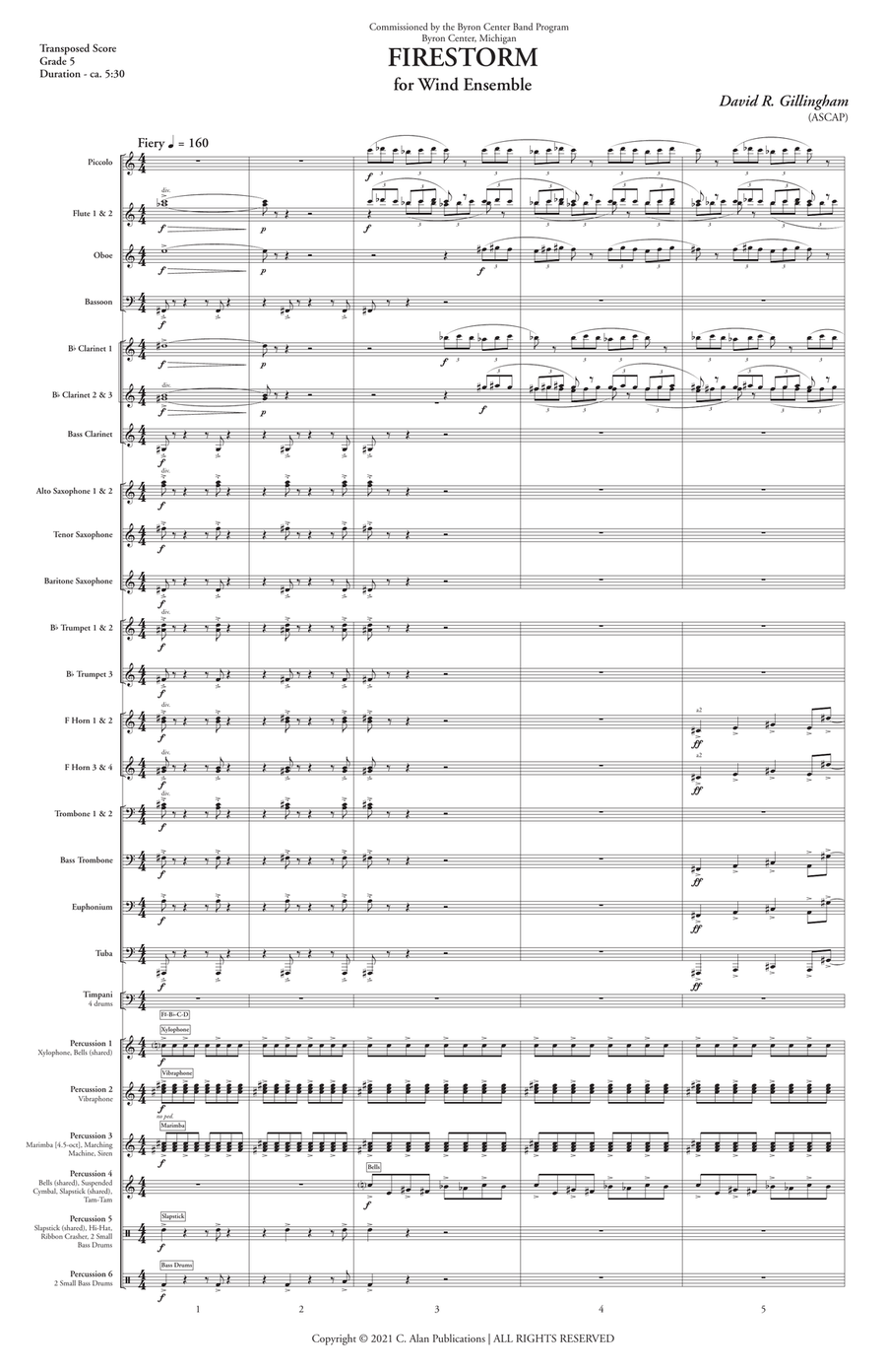Firestorm (score only) Firestorm (score only) Concert Band scores gallery preview page 2