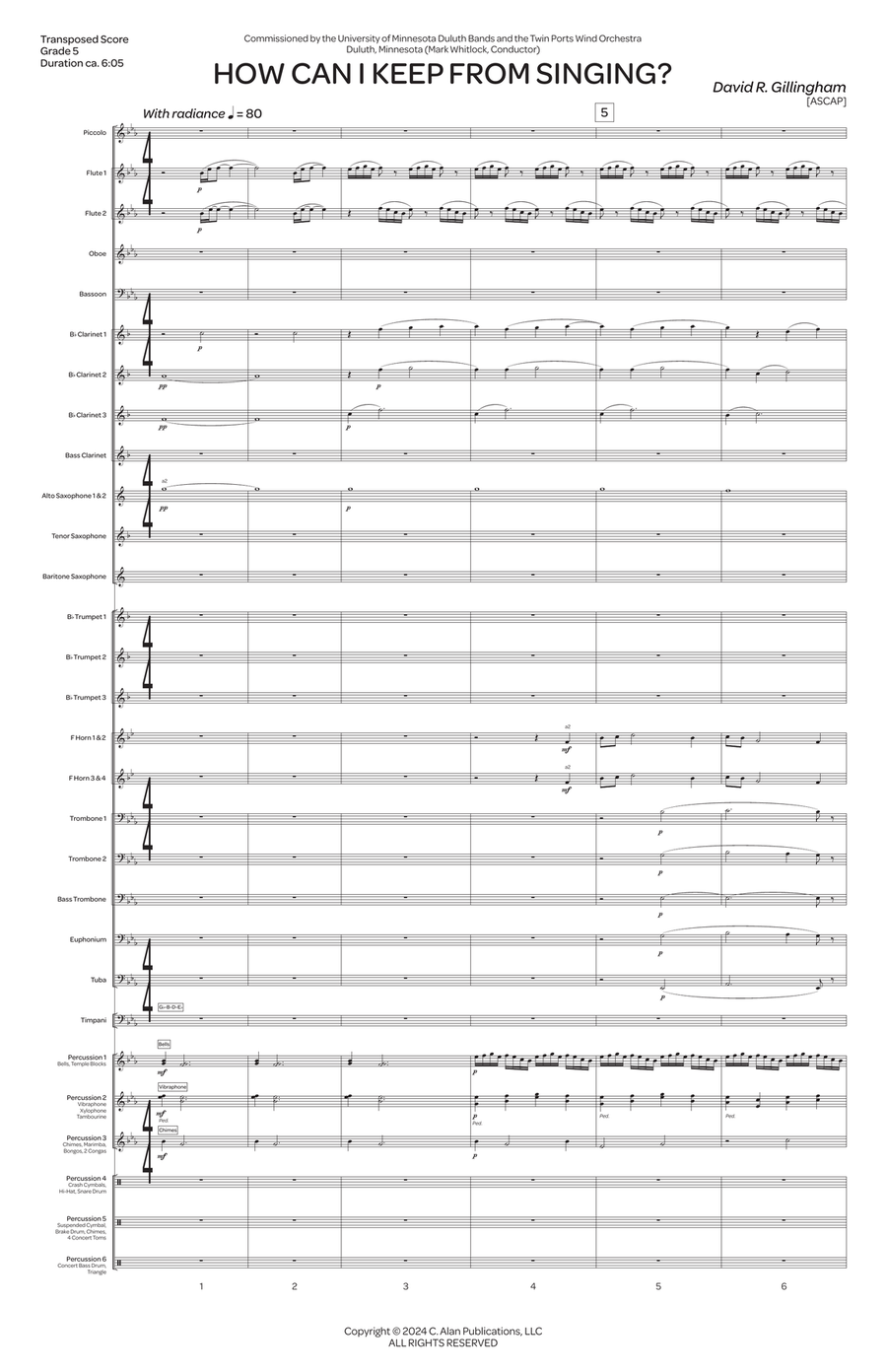 How Can I Keep from Singing? Concert Band scores gallery preview page 2