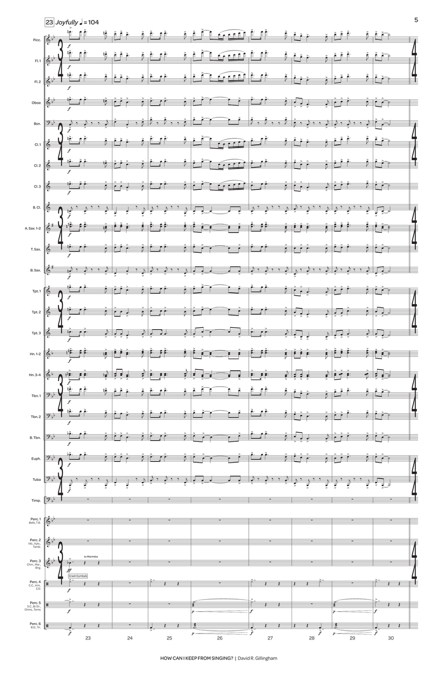 How Can I Keep from Singing? Concert Band scores gallery preview page 6