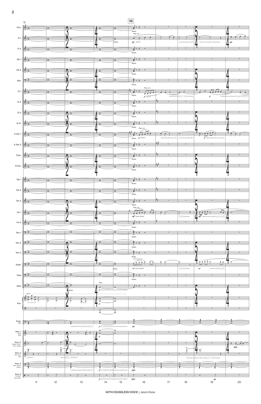 With Ceaseless Voice (score only) Concert Band scores gallery preview page 3